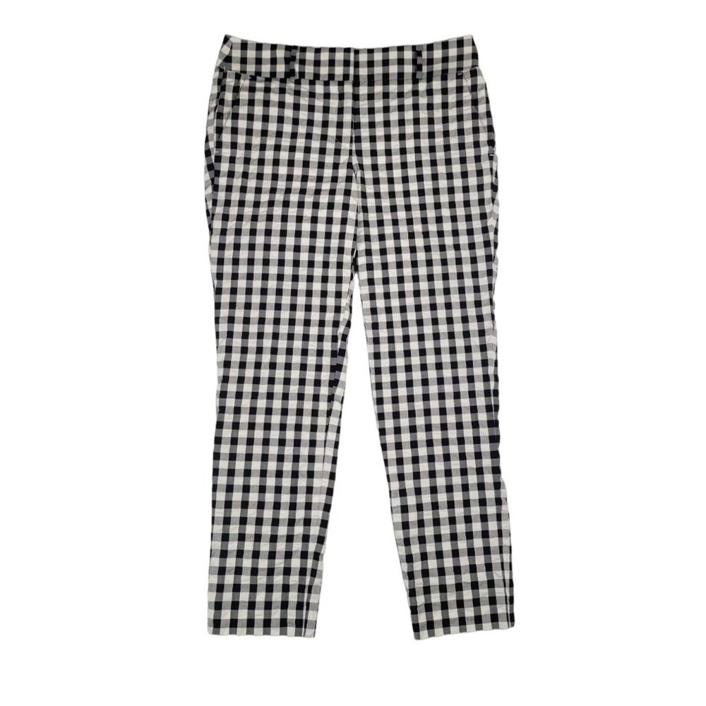 Loft Pants Women's Size 6 Black & White Check Gingham Marissa Straight Preppy